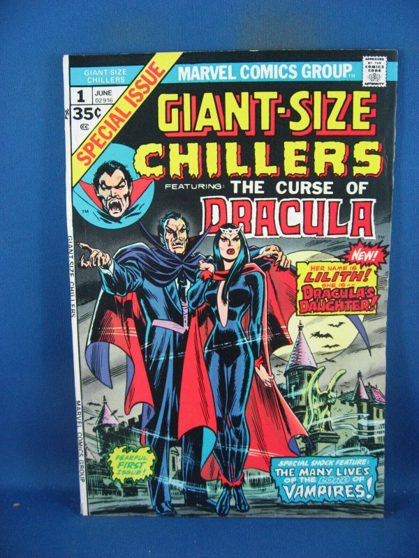 Giant Size Chillers Vf- Dracula First Lilith Marvel 1974 (Marvel Comics, 1974), raw comic book in VF- condition — front cover