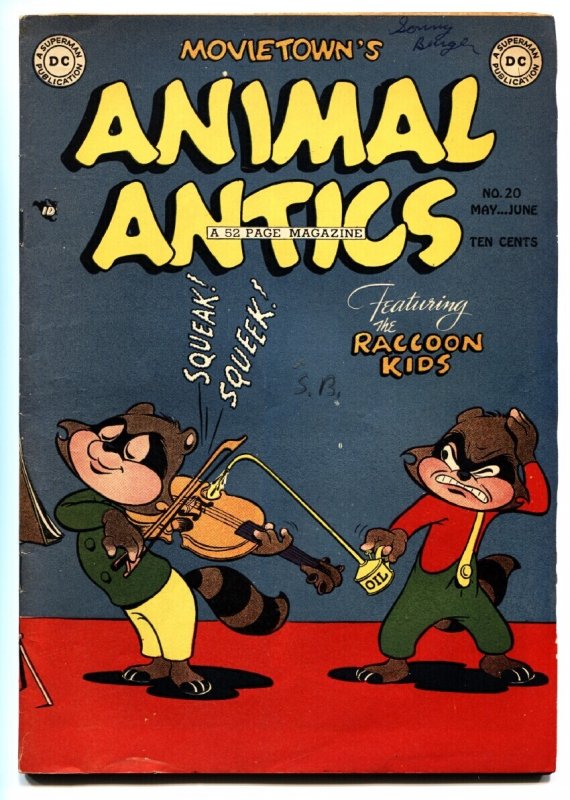 Animal Antics #20 (DC Comics, 1949), raw comic book in VF- condition — front cover
