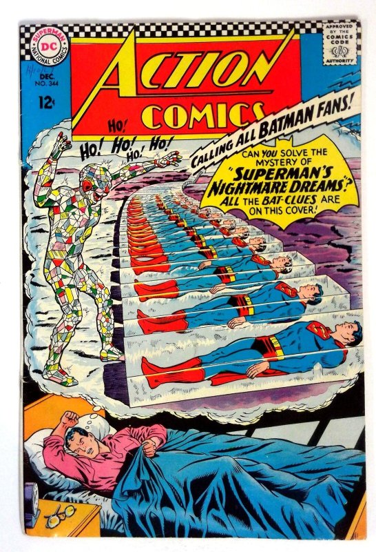 Action Comics #344 (DC Comics, 1966), raw comic book in VG/FN condition — front cover