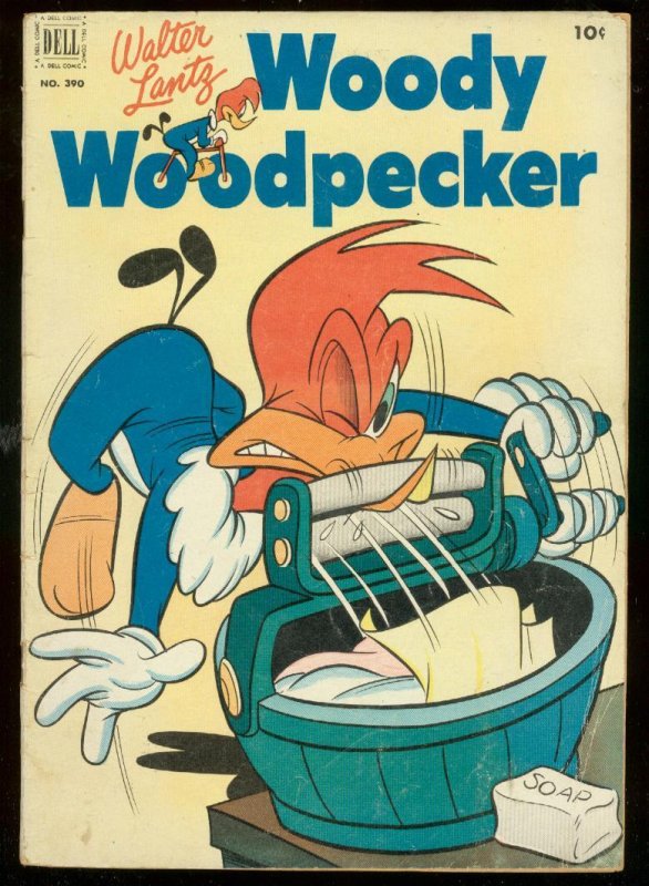 Woody Woodpecker - Four Color Comics #390 (1952), raw comic book in VG condition — front cover
