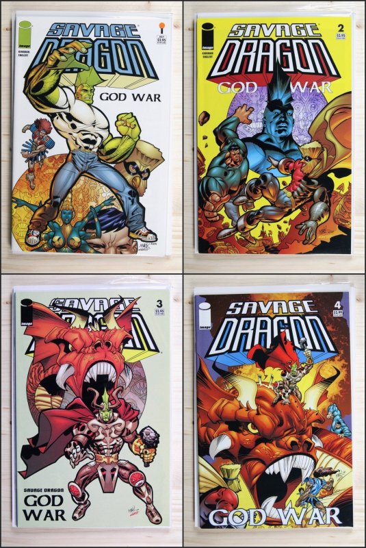 Savage Dragon - God War #1-4 – Image (2004) Full Series NM Average (2004), raw comic book in NM condition — front cover