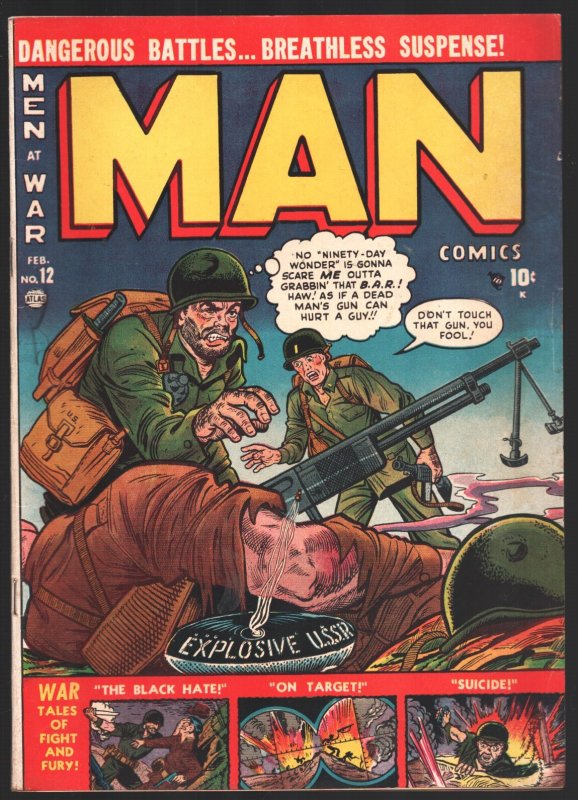 Man #12 (1952), raw, ungraded comic book — front cover