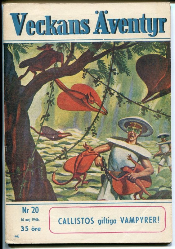 Veckans Aventyr Vol. 7 #20 (1946), raw comic book in VF condition — front cover
