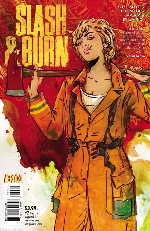 Slash & Burn #2 (DC Comics, 2016), raw, ungraded comic book — front cover