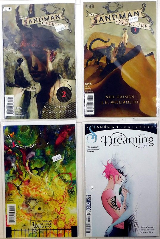 Sandman Lot 4 #Overture 2 B, 3 B, 3, Dreaming 7 2014 DC 1st Print Comic Books (DC Comics, 2014), raw, ungraded comic book — front cover