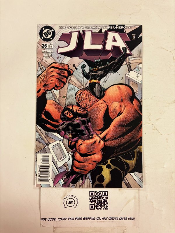 JLA #26 (DC Comics), raw comic book in NM condition — front cover