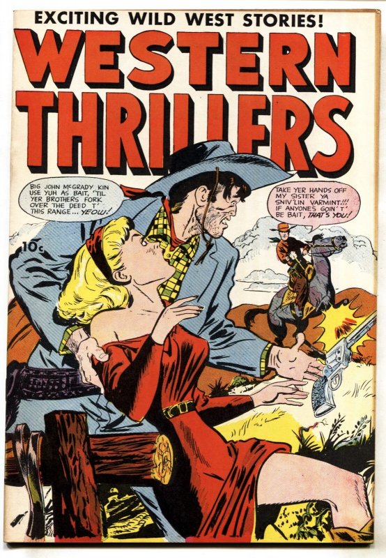 Western Thrillers #52 (1954), raw, ungraded comic book — front cover