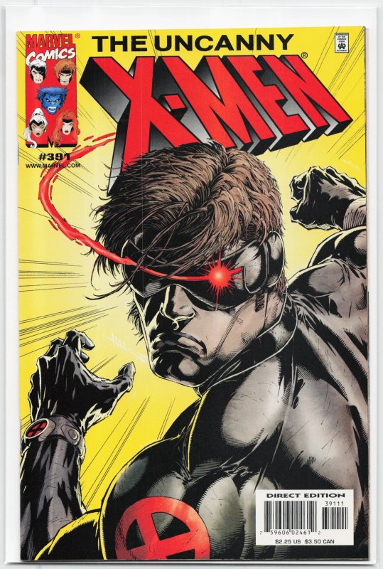 The Uncanny X-Men #391 (Marvel Comics, 2001), raw, ungraded comic book — front cover