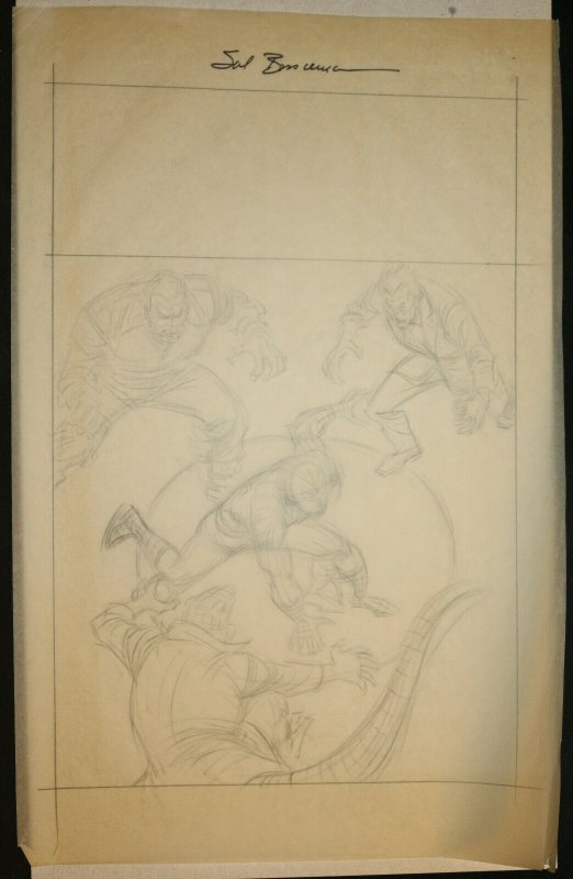 Spider-Man Prelim - Spidey vs. the Lizard and Others - Signed art by Sal Buscema, raw, ungraded comic book — front cover