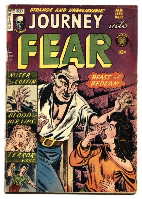 Journey into Fear #11 - 1953 - Superior - VG - Comic Book (1953), raw comic book in VG condition — front cover