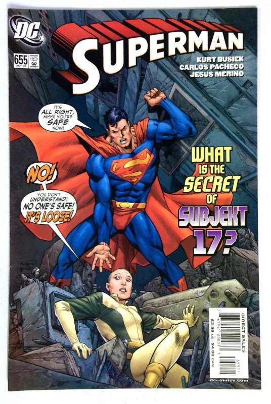 Superman #655 (DC Comics, 2006), raw comic book in NM- condition — front cover