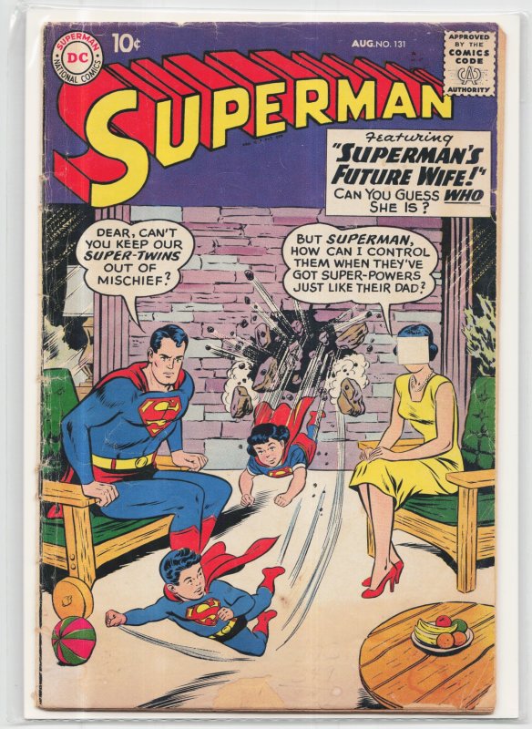 Superman #131 (DC Comics, 1959), raw, ungraded comic book — front cover