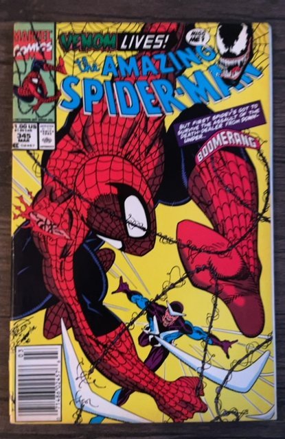The Amazing Spider-Man #345 (Marvel Comics, 1991), raw, ungraded comic book — front cover