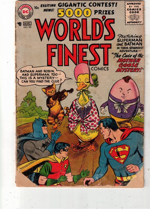 World's Finest Comics #83 (DC Comics, 1956), raw comic book in GD condition — front cover