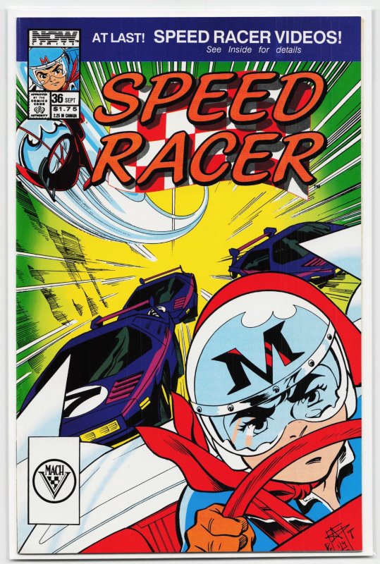 Speed Racer #36 (Now Comics), raw, ungraded comic book — front cover