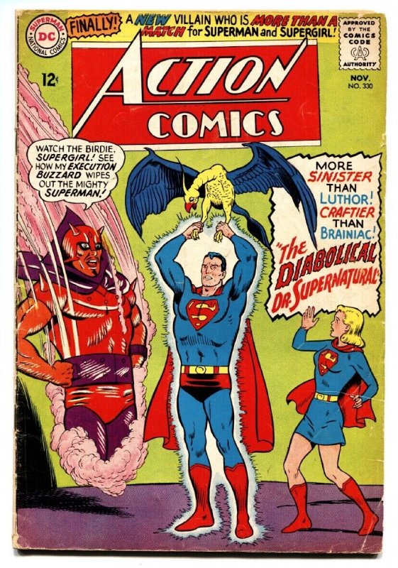 Action Comics #330 (DC Comics, 1965), raw comic book in VG- condition — front cover