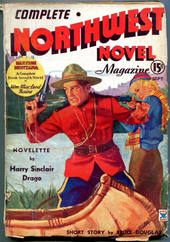 Complete Northwest Novel Pulp #1 (1935), raw comic book in VG condition — front cover