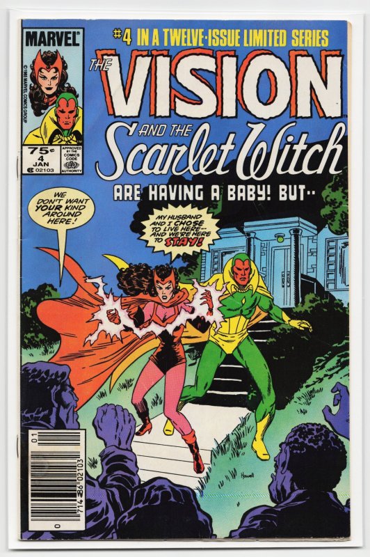 The Vision and the Scarlet Witch #4 (Marvel Comics, 1986), raw, ungraded comic book — front cover