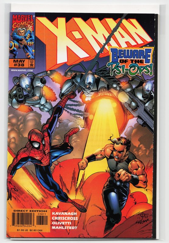 X-Man #38 (Marvel Comics, 1998), raw, ungraded comic book — front cover