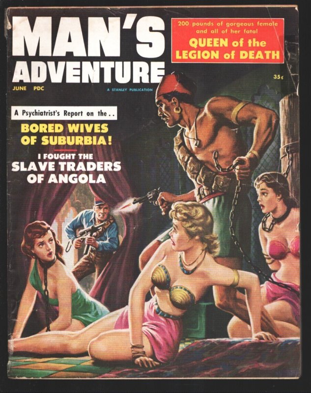 MAG: Man's Adventure Magazine 6/1959- Angola - Papua - Bataan, raw, ungraded comic book — front cover