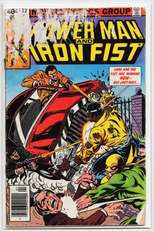Power Man and Iron Fist #62 (Marvel Comics, 1980), raw, ungraded comic book — front cover