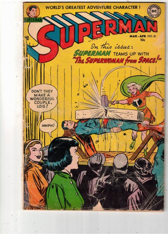 Superman #81 (DC Comics, 1953), raw comic book in GD condition — front cover