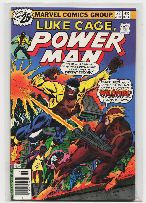 Power Man #32 (Marvel Comics, 1976), raw, ungraded comic book — front cover