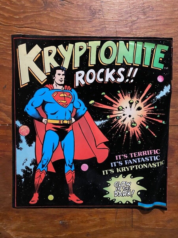 Superman Kryptonite Rocks Black Light Poster 1977 (1977), raw, ungraded comic book — front cover