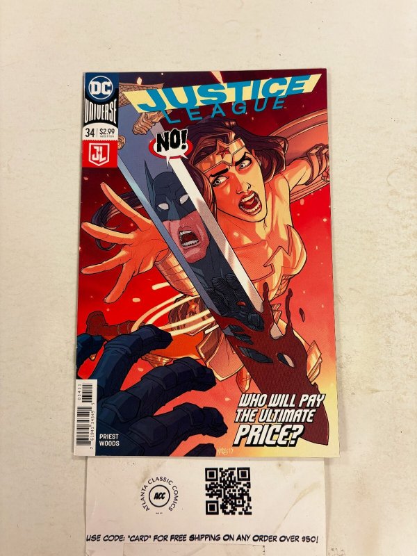Justice League #34 (DC Comics, 2019), raw comic book in NM condition — front cover