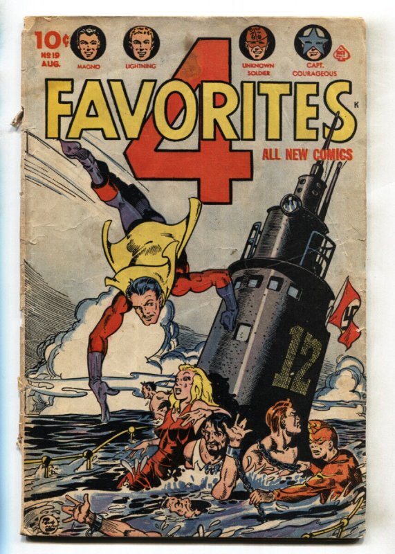 Four Favorites #19 (1945), raw, ungraded comic book — front cover