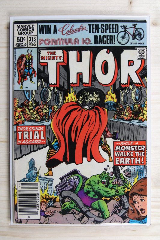 Thor #313 (Marvel Comics, 1981), raw comic book in VF+ 8.5 condition — front cover