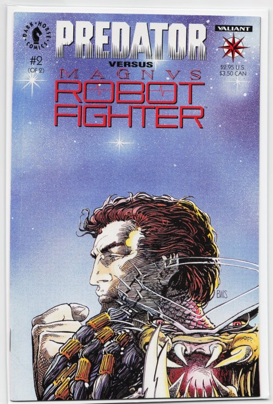 Predator vs. Magnus Robot Fighter #2 (Dark Horse Comics, 1993), raw, ungraded comic book — front cover