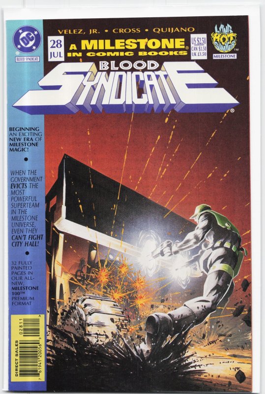 Blood Syndicate #28 (1995), raw, ungraded comic book — front cover