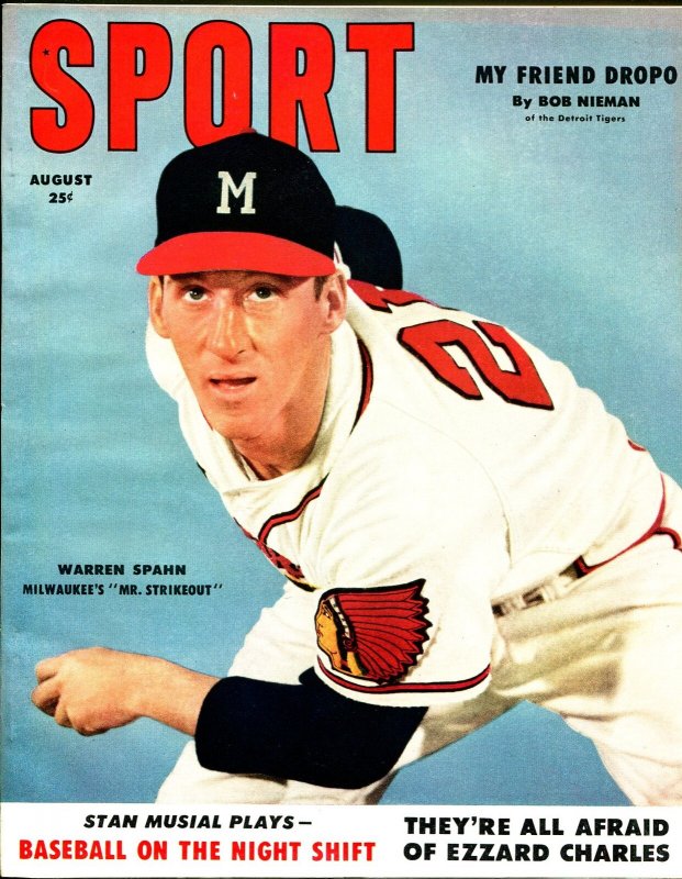 Sport 8/1953-MacFadden-Warren Spahn-Stan Musial-Ezzard Charles-Walt Dropo-VF, raw comic book in VF condition — front cover