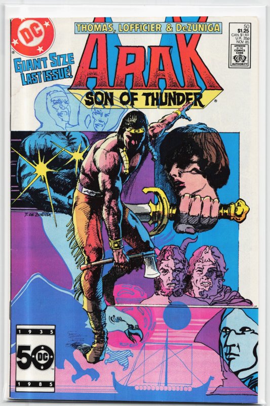 Arak, Son of Thunder #50 (1985), raw, ungraded comic book — front cover