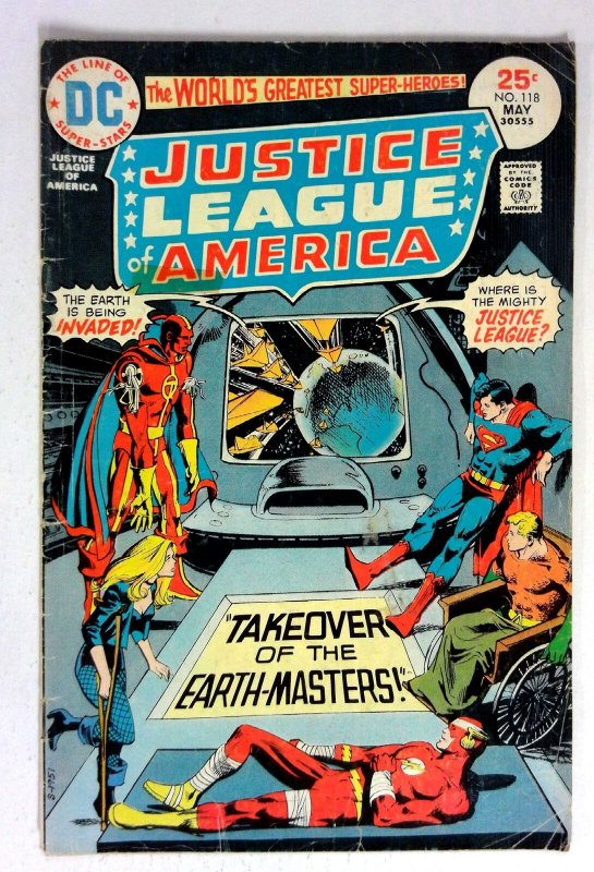 Justice League of America #118 (DC Comics, 1975), raw comic book in VG condition — front cover