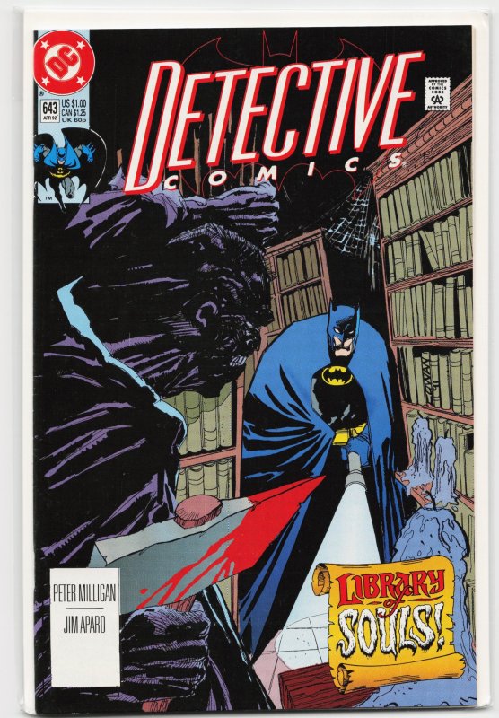 Detective Comics #643 (DC Comics, 1992), raw, ungraded comic book — front cover