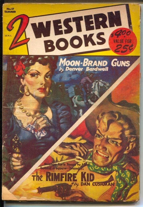 Pulp: 2 Western Stories #17 (1953), raw, ungraded comic book — front cover
