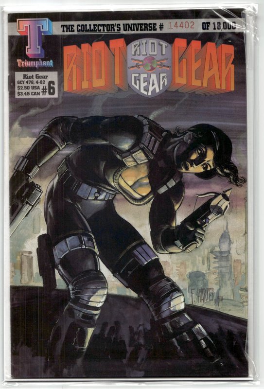 Riot Gear #6, raw, ungraded comic book — front cover