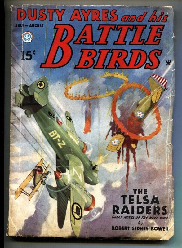 Dusty Ayres and His Battle Birds 7/1935-Popular-Blakeslee-Aviation Pulp mag (Popular Publications, 1935), raw, ungraded comic book — front cover