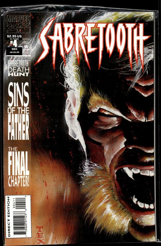 Sabretooth #4 (Marvel Comics, 1993), raw, ungraded comic book — front cover