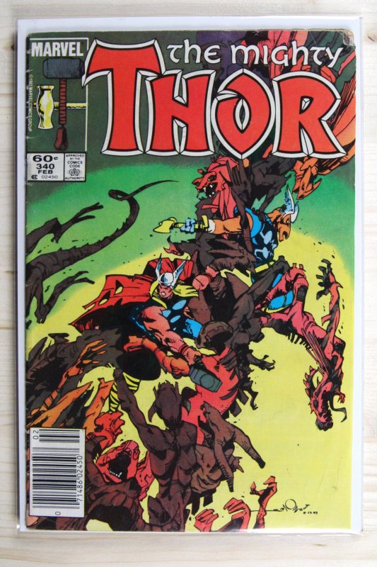 Thor #340 (Marvel Comics, 1984), raw comic book in FN+ 6.5 condition — front cover