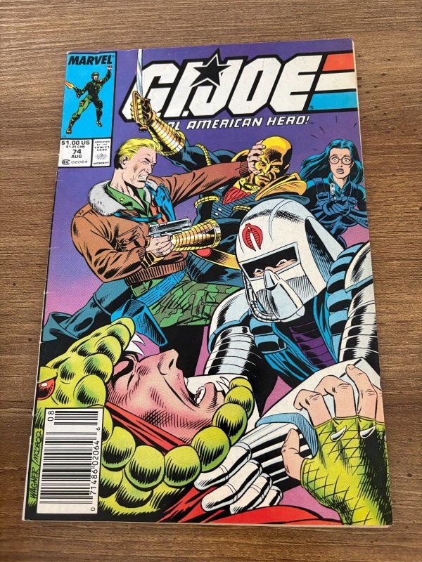 G.I. Joe #74 (Marvel Comics), raw comic book in FN condition — front cover