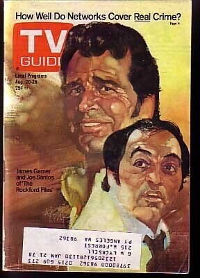 Mag: TV Guide-8/20/1977-James Garner/joe Santos Cover-Peak G, raw, ungraded comic book — front cover