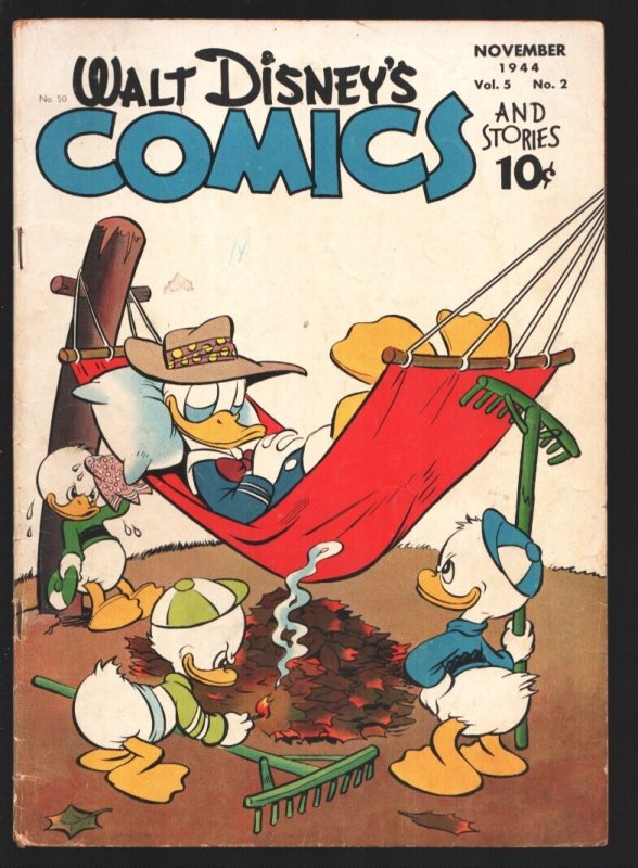 Walt Disney's Comic & Stories #50 (Dell, 1944), raw, ungraded comic book — front cover