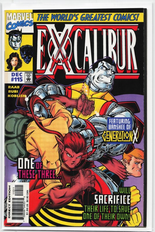 Excalibur #115 (Marvel Comics, 1997), raw, ungraded comic book — front cover