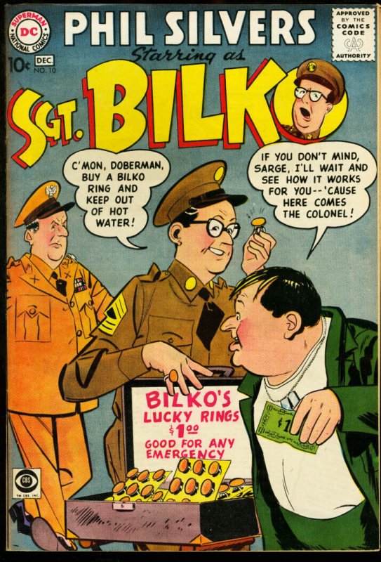 Sergeant Bilko #10 (DC Comics, 1958), raw comic book in VF condition — front cover