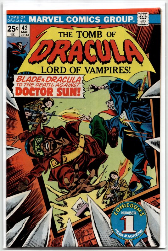 Tomb of Dracula #42 (Marvel Comics, 1976), raw, ungraded comic book — front cover