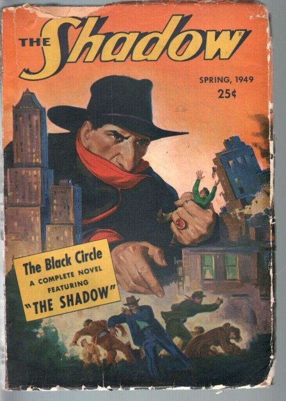 Pulp: Shadow 1949 Spring-Rare Hero Pulp-The Black Circle-G/vg G/vg (1949), raw comic book in VG condition — front cover