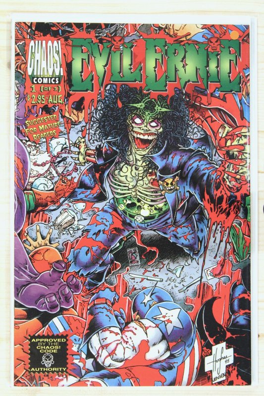 Evil Ernie vs Superheroes #1 (1995), raw comic book in NM 9.4 condition — front cover